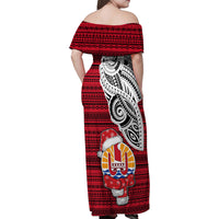 French Polynesia Christmas Family Matching Off Shoulder Maxi Dress and Hawaiian Shirt Santa Hold Seal with Polynesian Tribal Tattoo LT03 - Polynesian Pride