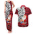 Custom French Polynesia Christmas Couples Matching Tank Maxi Dress and Hawaiian Shirt Santa Hold Seal with Polynesian Tribal Tattoo LT03 Red - Polynesian Pride