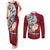 Custom French Polynesia Christmas Couples Matching Tank Maxi Dress and Long Sleeve Button Shirt Santa Hold Seal with Polynesian Tribal Tattoo LT03 Red - Polynesian Pride