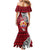 Custom French Polynesia Christmas Mermaid Dress Santa Hold Seal with Polynesian Tribal Tattoo LT03 - Polynesian Pride