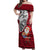 Custom French Polynesia Christmas Off Shoulder Maxi Dress Santa Hold Seal with Polynesian Tribal Tattoo LT03 Women Red - Polynesian Pride