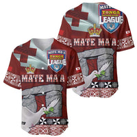 Mate Ma'a Tonga Baseball Jersey Haamonga a Maui and White Dove - Tongan Kupesi Ngatu LT03 - Polynesian Pride