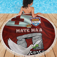 Mate Ma'a Tonga Beach Blanket Haʻamonga ʻa Maui and White Dove - Tongan Kupesi Ngatu