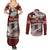 Mate Ma'a Tonga Couples Matching Summer Maxi Dress and Long Sleeve Button Shirt Haʻamonga ʻa Maui and White Dove - Tongan Kupesi Ngatu