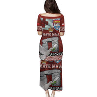 Mate Ma'a Tonga Family Matching Puletasi and Hawaiian Shirt Haʻamonga ʻa Maui and White Dove - Tongan Kupesi Ngatu