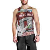 Mate Ma'a Tonga Men Tank Top Haʻamonga ʻa Maui and White Dove - Tongan Kupesi Ngatu