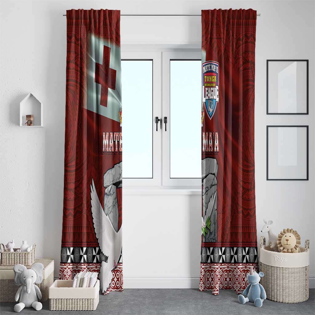 Mate Ma'a Tonga Window Curtain Haʻamonga ʻa Maui and White Dove - Tongan Kupesi Ngatu
