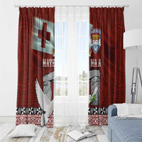 Mate Ma'a Tonga Window Curtain Haʻamonga ʻa Maui and White Dove - Tongan Kupesi Ngatu