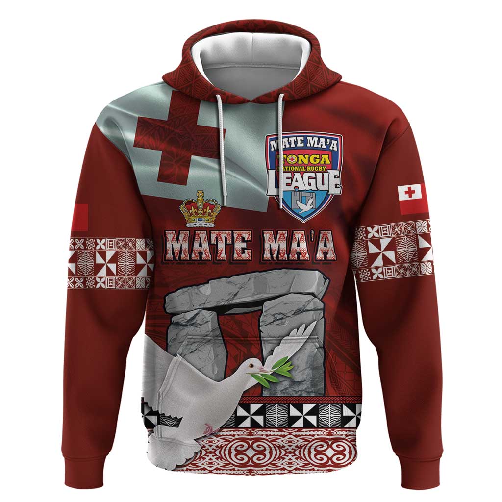 Mate Ma'a Tonga Zip Hoodie Haamonga a Maui and White Dove - Tongan Kupesi Ngatu LT03 Pullover Hoodie Red - Polynesian Pride