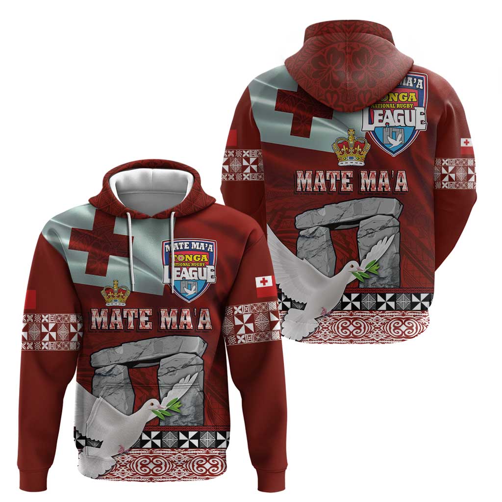Mate Ma'a Tonga Zip Hoodie Haamonga a Maui and White Dove - Tongan Kupesi Ngatu LT03 - Polynesian Pride