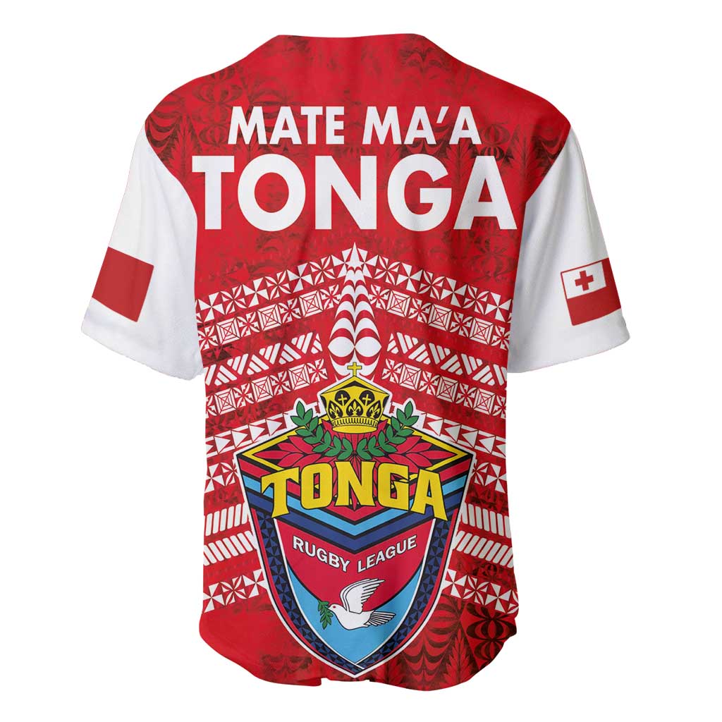 Mate Ma'a Tonga Baseball Jersey Double White Dove and Kupesi Ngatu Art Tattoo LT03 - Polynesian Pride