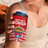 Mate Ma'a Tonga 4 in 1 Can Cooler Tumbler Double White Dove and Kupesi Ngatu Art Tattoo
