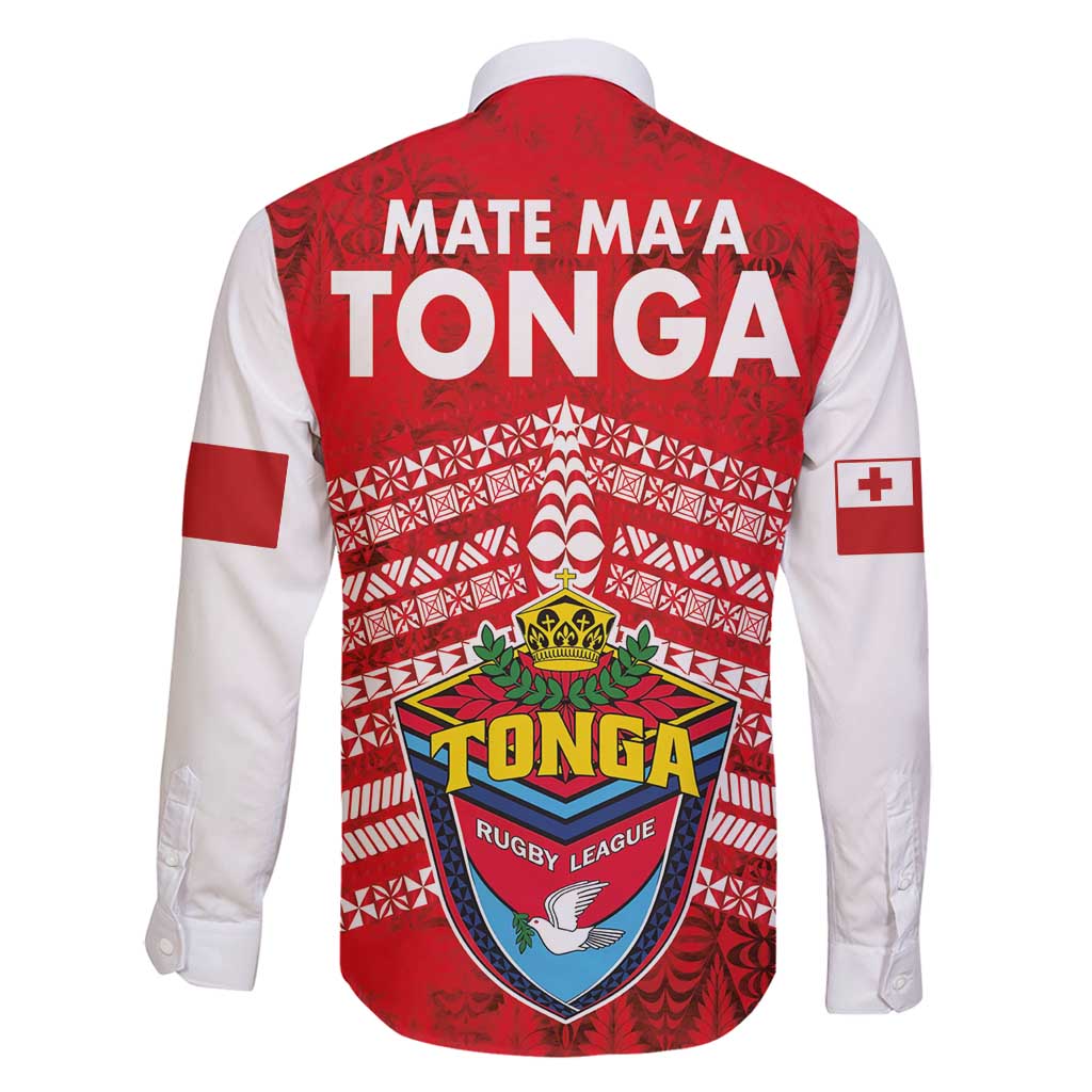 Mate Ma'a Tonga Family Matching Long Sleeve Bodycon Dress and Hawaiian Shirt Double White Dove and Kupesi Ngatu Art Tattoo LT03 - Polynesian Pride