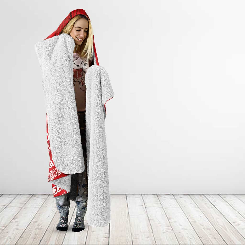 Mate Ma'a Tonga Hooded Blanket Double White Dove and Kupesi Ngatu Art Tattoo LT03 - Polynesian Pride
