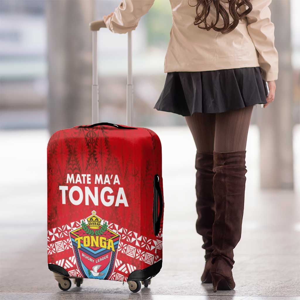 Mate Ma'a Tonga Luggage Cover Douple White Dove and Kupesi Ngatu Art Tattoo