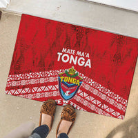 Mate Ma'a Tonga Rubber Doormat Douple White Dove and Kupesi Ngatu Art Tattoo