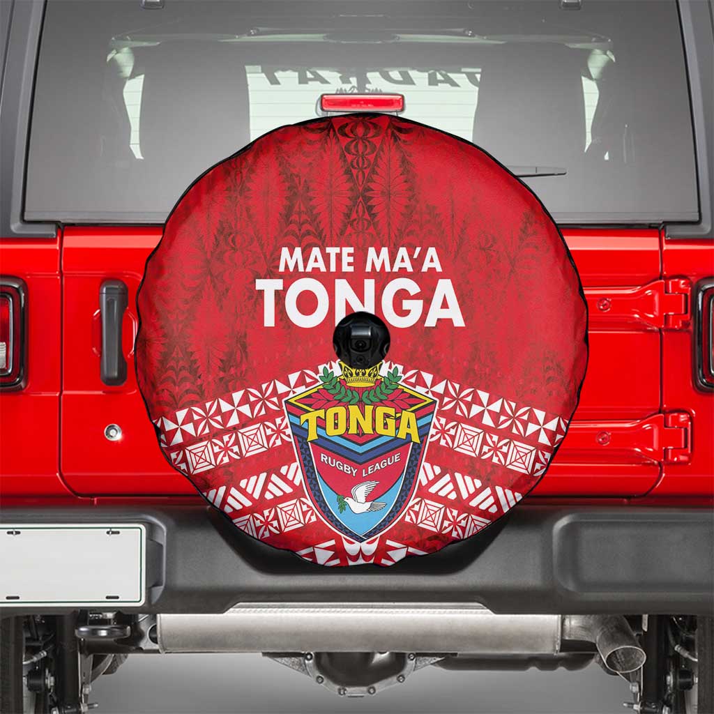 Mate Ma'a Tonga Spare Tire Cover Douple White Dove and Kupesi Ngatu Art Tattoo