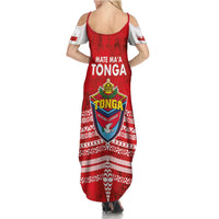 Mate Ma'a Tonga Summer Maxi Dress Douple White Dove and Kupesi Ngatu Art Tattoo