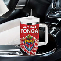 Mate Ma'a Tonga Tumbler With Handle Double White Dove and Kupesi Ngatu Art Tattoo