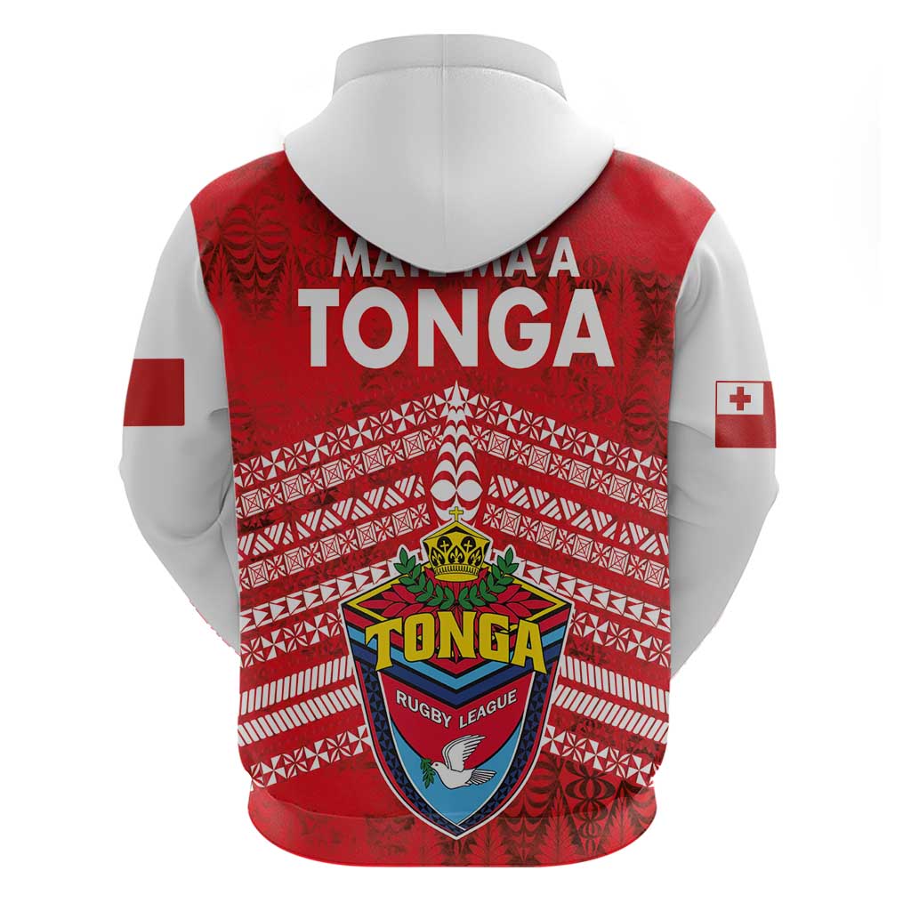 Mate Ma'a Tonga Zip Hoodie Double White Dove and Kupesi Ngatu Art Tattoo LT03 - Polynesian Pride