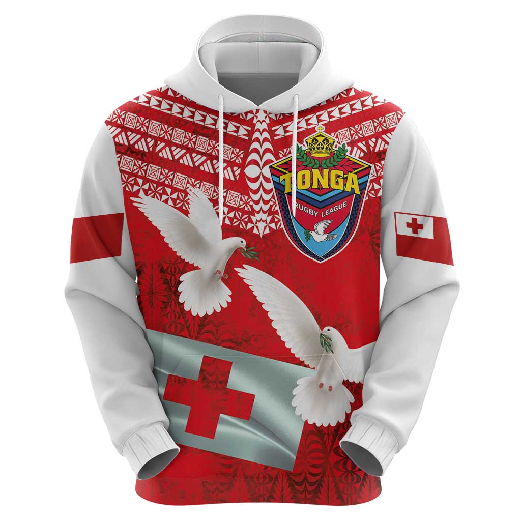 Mate Ma'a Tonga Zip Hoodie Double White Dove and Kupesi Ngatu Art Tattoo LT03 - Polynesian Pride