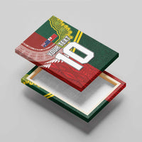 Custom Mate Ma'a Tonga and Australia Kangaroo Canvas Wall Art Nation Seal with Mascot Aboriginal and Tongan Kupesi Ngatu Art