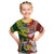 Custom Mate Ma'a Tonga and Australia Kangaroo Kid T Shirt Nation Seal with Mascot Aboriginal and Tongan Kupesi Ngatu Art