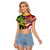 Custom Mate Ma'a Tonga and Australia Kangaroo Raglan Cropped T Shirt Nation Seal with Mascot Aboriginal and Tongan Kupesi Ngatu Art