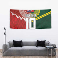 Custom Mate Ma'a Tonga and Australia Kangaroo Tapestry Nation Seal with Mascot Aboriginal and Tongan Kupesi Ngatu Art