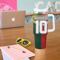 Custom Mate Ma'a Tonga and Australia Kangaroo Tumbler With Handle Nation Seal with Mascot Aboriginal and Tongan Kupesi Ngatu Art