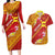 Rotuma Island Couples Matching Long Sleeve Bodycon Dress and Hawaiian Shirt Fijian Tapa with Polynesian Art and Hibiscus