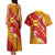 Rotuma Island Couples Matching Tank Maxi Dress and Hawaiian Shirt Fijian Tapa with Polynesian Art and Hibiscus