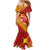 Rotuma Island Family Matching Mermaid Dress and Hawaiian Shirt Fijian Tapa with Polynesian Art and Hibiscus