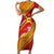 Rotuma Island Family Matching Short Sleeve Bodycon Dress and Hawaiian Shirt Fijian Tapa with Polynesian Art and Hibiscus