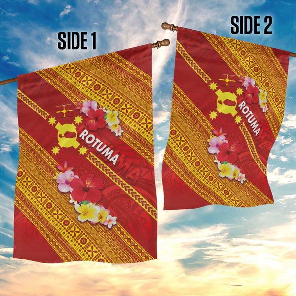 Rotuma Island Garden Flag Fijian Tapa with Polynesian Art and Hibiscus LT03