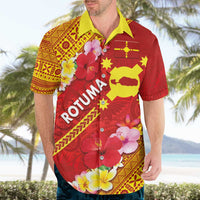 Rotuma Island Hawaiian Shirt Fijian Tapa with Polynesian Art and Hibiscus