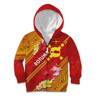 Rotuma Island Kid Hoodie Fijian Tapa with Polynesian Art and Hibiscus