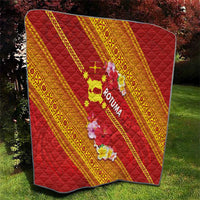 Rotuma Island Quilt Fijian Tapa with Polynesian Art and Hibiscus