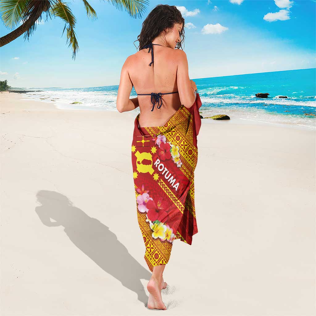 Rotuma Island Sarong Fijian Tapa with Polynesian Art and Hibiscus