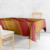 Rotuma Island Tablecloth Fijian Tapa with Polynesian Art and Hibiscus