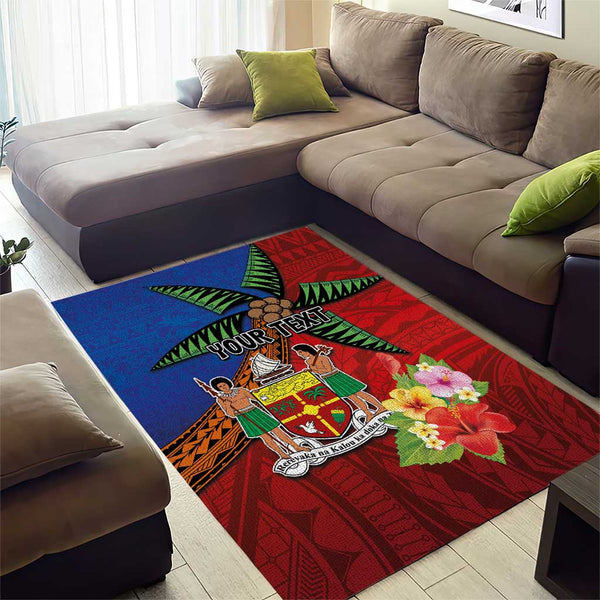 Personalised Fiji and Rotuma Together Area Rug Fjian Masi and Pacific ...