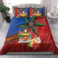 Personalised Fiji and Rotuma Together Bedding Set Fjian Masi and Pacific Pattern Mix Culture
