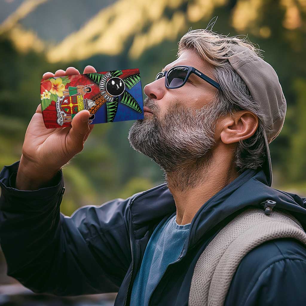 Personalised Fiji and Rotuma Together 4 in 1 Can Cooler Tumbler Fjian Masi and Pacific Pattern Mix Culture