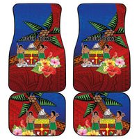 Personalised Fiji and Rotuma Together Car Mats Fjian Masi and Pacific Pattern Mix Culture