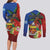Personalised Fiji and Rotuma Together Couples Matching Long Sleeve Bodycon Dress and Long Sleeve Button Shirt Fjian Masi and Pacific Pattern Mix Culture
