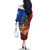 Personalised Fiji and Rotuma Together Family Matching Off The Shoulder Long Sleeve Dress and Hawaiian Shirt Fjian Masi and Pacific Pattern Mix Culture