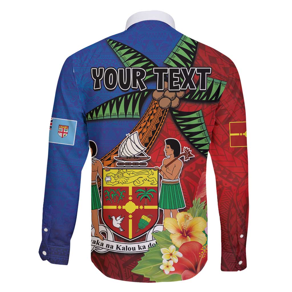 Personalised Fiji and Rotuma Together Family Matching Off Shoulder Short Dress and Hawaiian Shirt Fjian Masi and Pacific Pattern Mix Culture