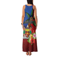 Personalised Fiji and Rotuma Together Family Matching Tank Maxi Dress and Hawaiian Shirt Fjian Masi and Pacific Pattern Mix Culture