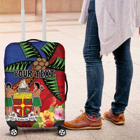 Personalised Fiji and Rotuma Together Luggage Cover Fjian Masi and Pacific Pattern Mix Culture