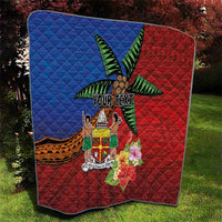 Personalised Fiji and Rotuma Together Quilt Fjian Masi and Pacific Pattern Mix Culture